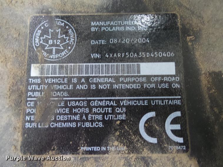 image for item DH9742 2005 Polaris Ranger utility vehicle