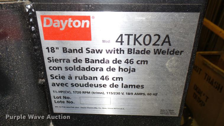 image for item DW9240 Dayton 4TK02A bandsaw