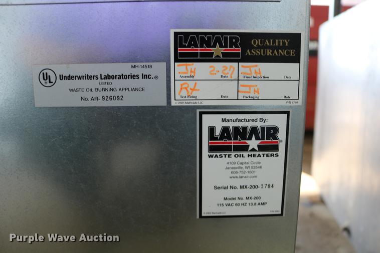 image for item DW9814 Lanair MX200 waste oil heater