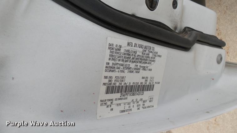 image for item EB9436 2008 Ford Crown Victoria Police Interceptor