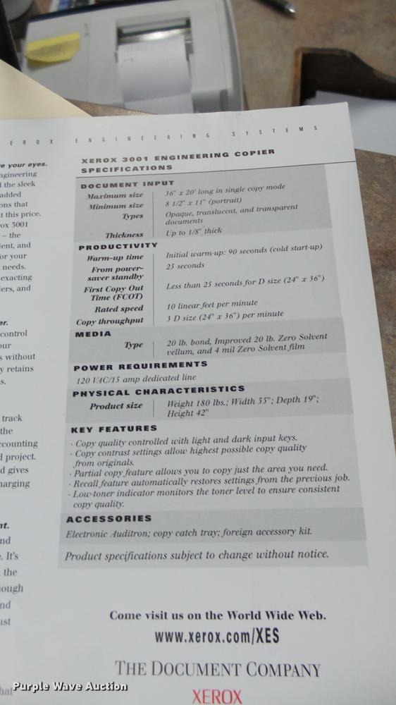 image for item EB9438 Xerox 3001 printer