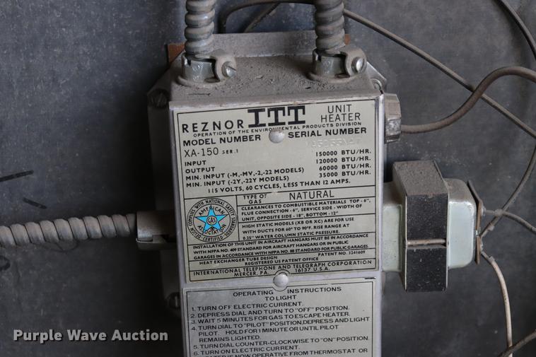 image for item ED9554 (4) Reznor XA-150 heaters