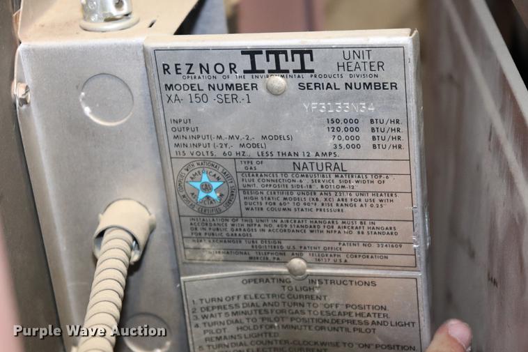 image for item ED9554 (4) Reznor XA-150 heaters