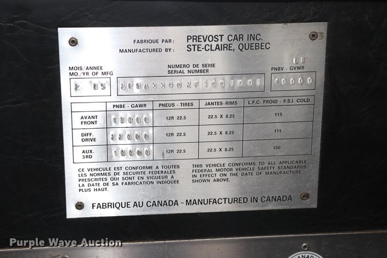 image for item ED9597 1985 Prevost coach bus