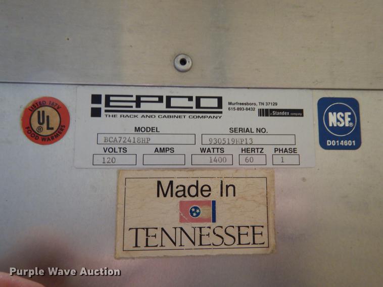 image for item EE9167 EPCO BCA72418HP warming cart