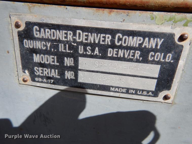 image for item K5855 1962 Gardner Denver SP-125-GA air compressor
