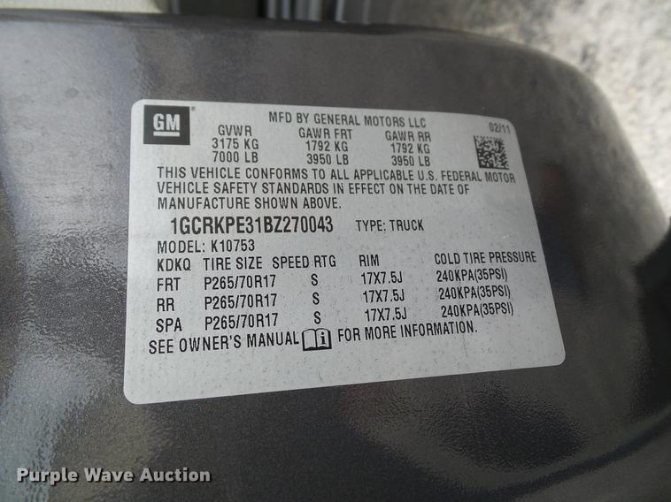 image for item DA6910 2011 Chevrolet Silverado 1500 Ext. Cab pickup truck