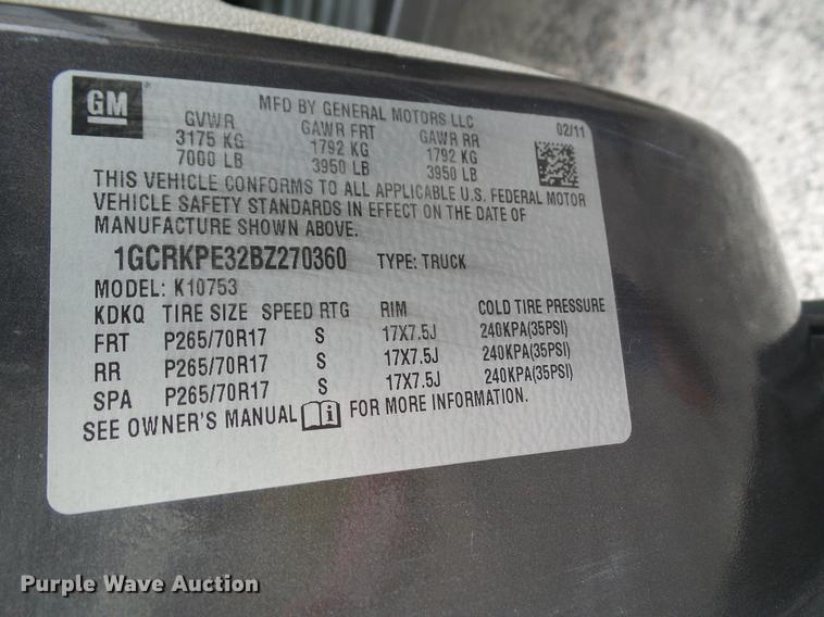 image for item DA6912 2011 Chevrolet Silverado 1500 Ext. Cab pickup truck