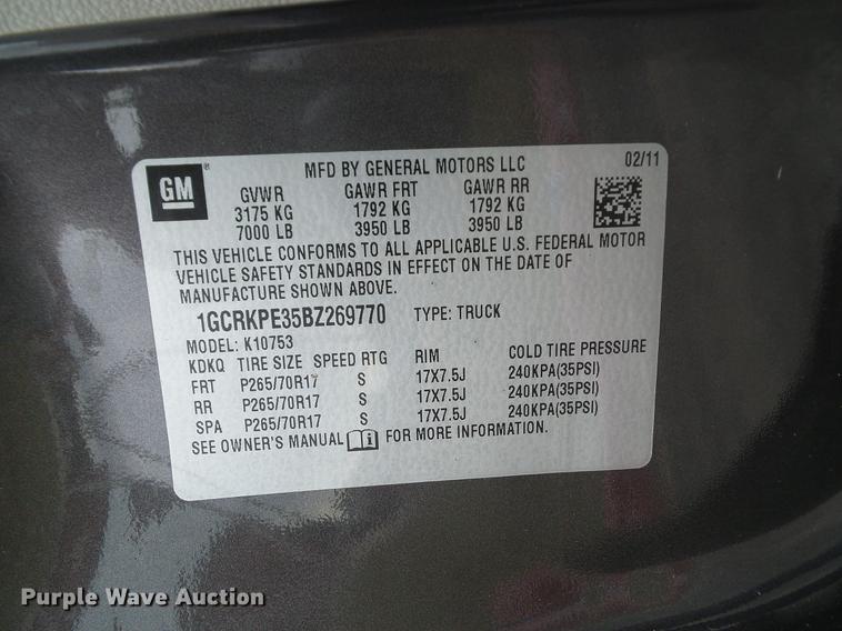 image for item DA6913 2011 Chevrolet Silverado 1500 Ext. Cab pickup truck