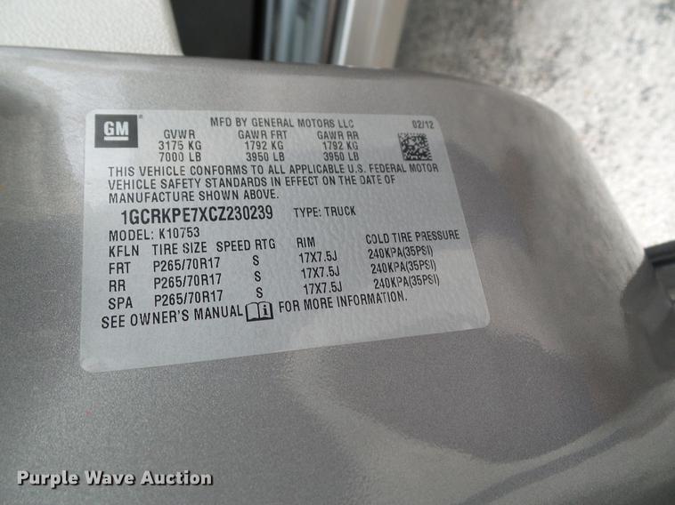 image for item DA6914 2012 Chevrolet Silverado 1500 Ext. Cab pickup truck