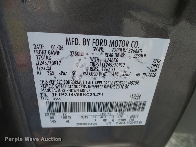 image for item DA6918 2006 Ford F150 XL SuperCab pickup truck