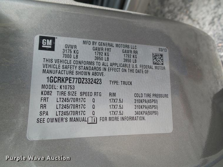 image for item DA6919 2013 Chevrolet Silverado 1500 Ext. Cab pickup truck