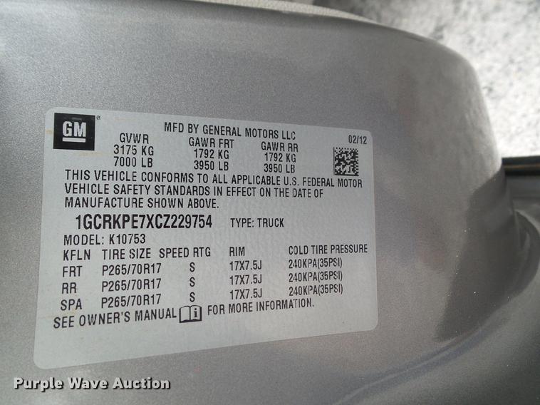 image for item DA6920 2012 Chevrolet Silverado 1500 Ext. Cab pickup truck