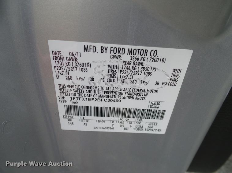 image for item DA6922 2011 Ford F150 XL SuperCab pickup truck