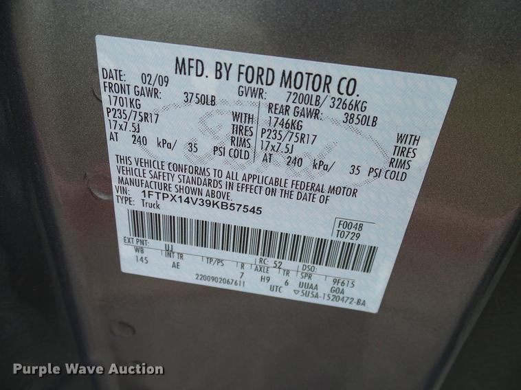 image for item DA6926 2009 Ford F150 XL SuperCab pickup truck