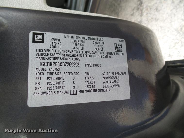 image for item DA6927 2011 Chevrolet Silverado 1500 Ext. Cab pickup truck