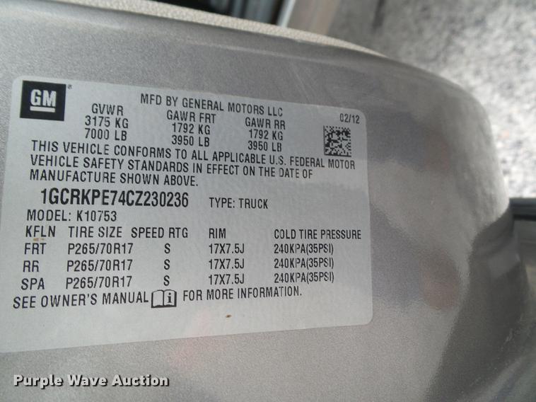 image for item DA6930 2012 Chevrolet Silverado 1500 Ext. Cab pickup truck