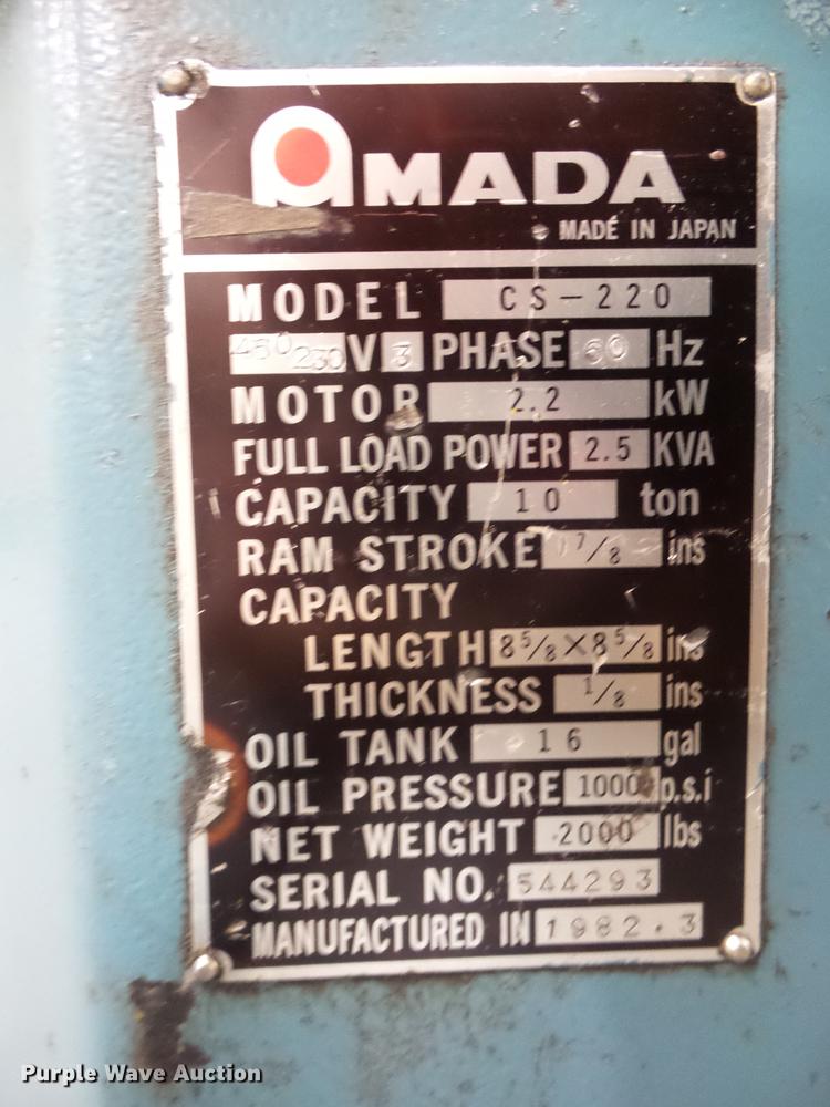 image for item DA0817 Amada CS-220 corner shear