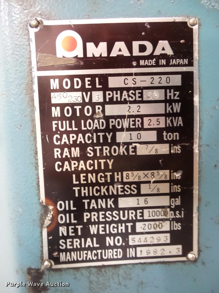 image for item DA0817 Amada CS-220 corner shear