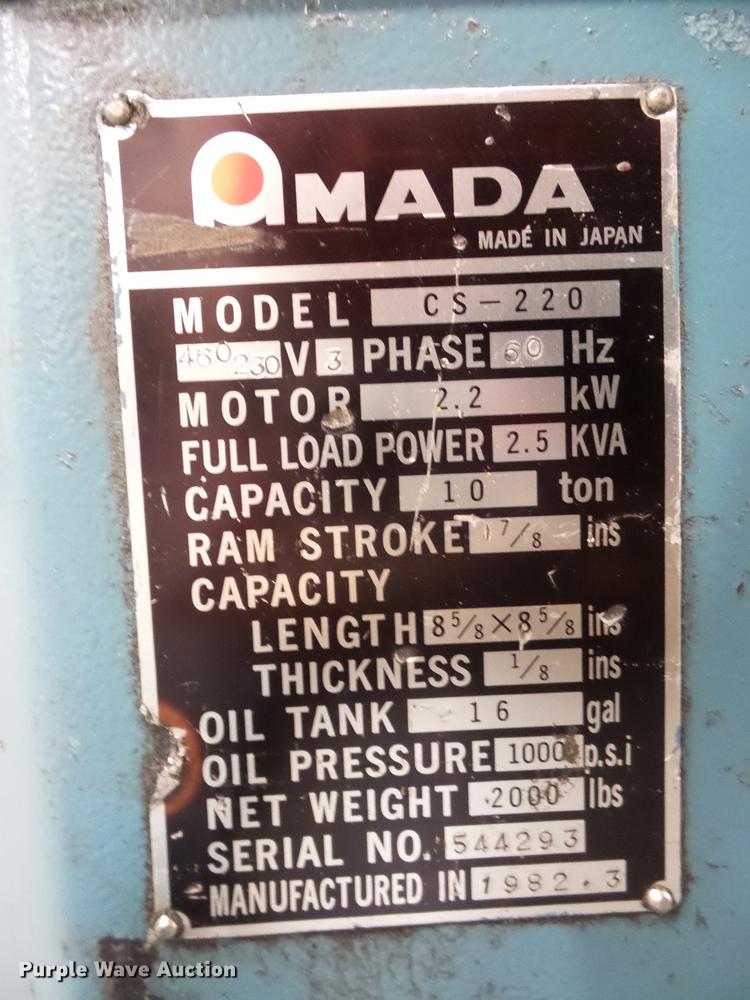 image for item DA0817 Amada CS-220 corner shear