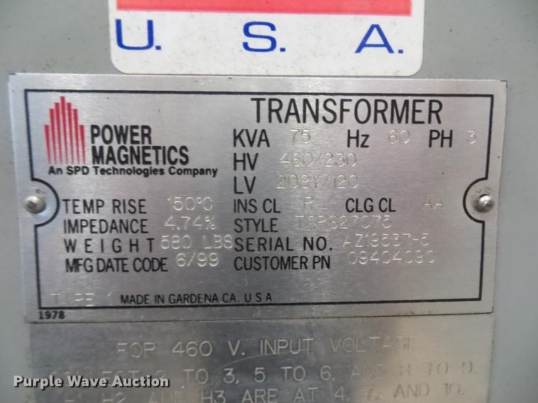 image for item DA0823 Step down transformer