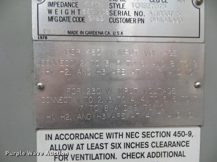 image for item DA0823 Step down transformer