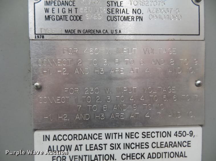 image for item DA0823 Step down transformer