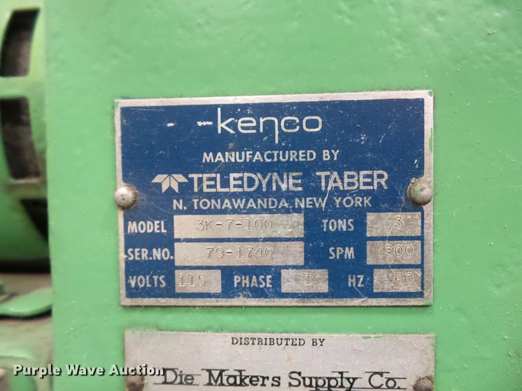 image for item DA0829 Kanco 3K-7-100 punch press