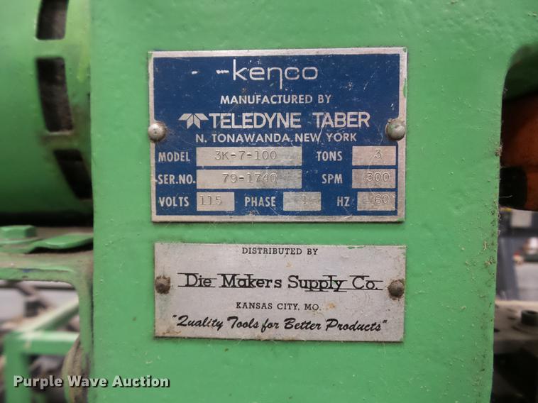 image for item DA0829 Kanco 3K-7-100 punch press