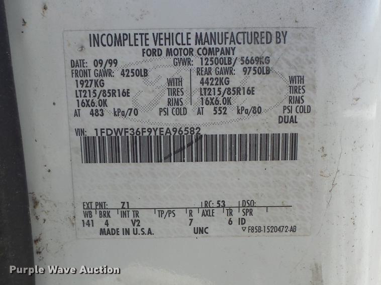 image for item DB6408 2000 Ford F350 Super Duty XL bucket truck