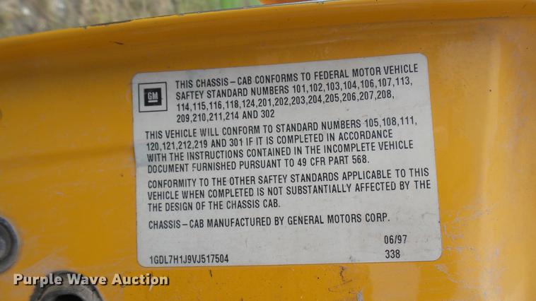 image for item DC1797 1997 GMC C7500 flat dump bed truck