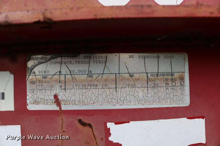 image for item DD0048 2006 QWS Express Trailers equipment trailer