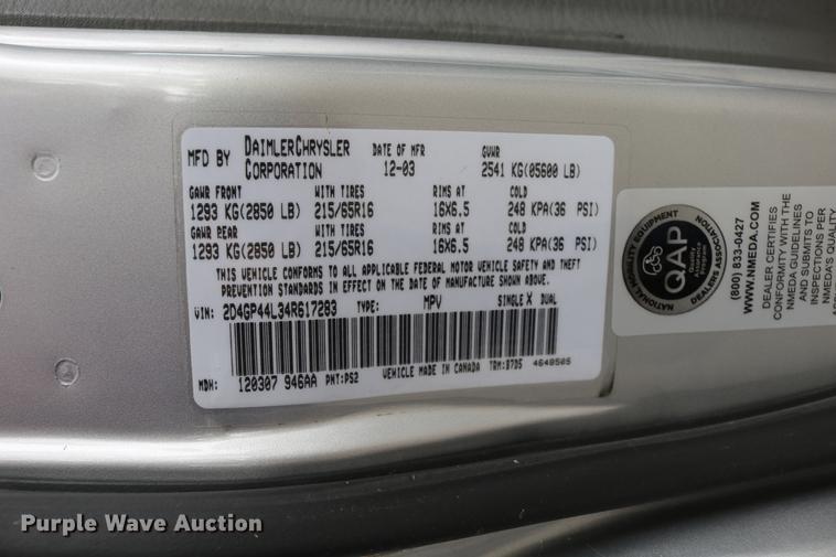 image for item DD0049 2004 Dodge Grand Caravan van