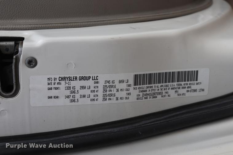 image for item ED9631 2011 Dodge Grand Caravan handicap accessible van
