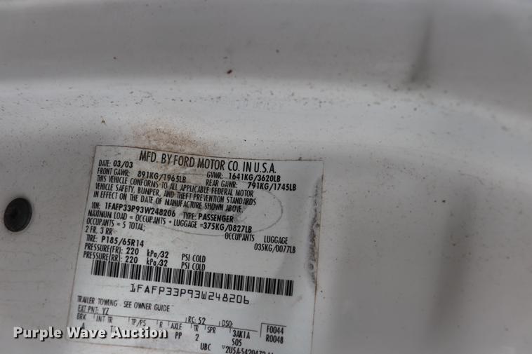 image for item ED9634 2003 Ford Focus