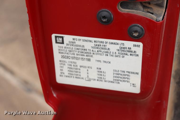 image for item ED9635 2003 Chevrolet Silverado 1500 Ext.Cab pickup truck