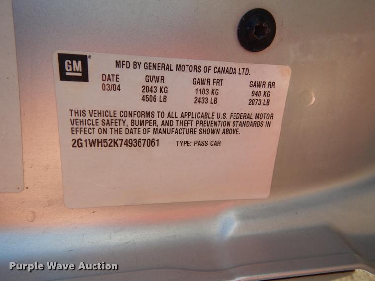 image for item J5652 2004 Chevrolet Impala LS