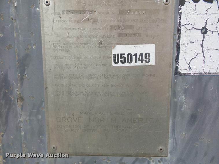 image for item DA0803 Grove AMZ40BXT boom lift