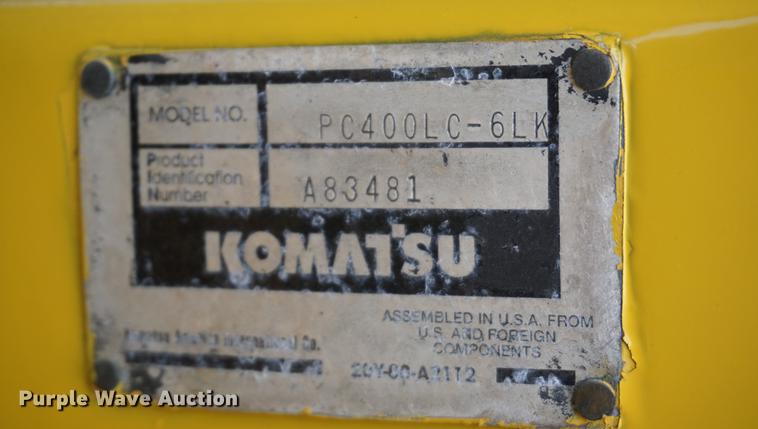 image for item DA1254 2000 Komatsu PC400LC-6LK excavator