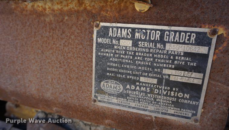 image for item DA1282 Adams 550 rigid frame motor grader