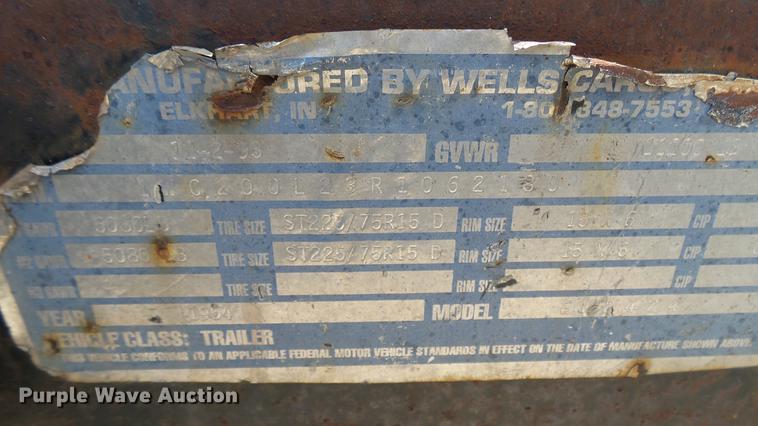 image for item DB3461 1994 Wells Cargo enclosed cargo trailer
