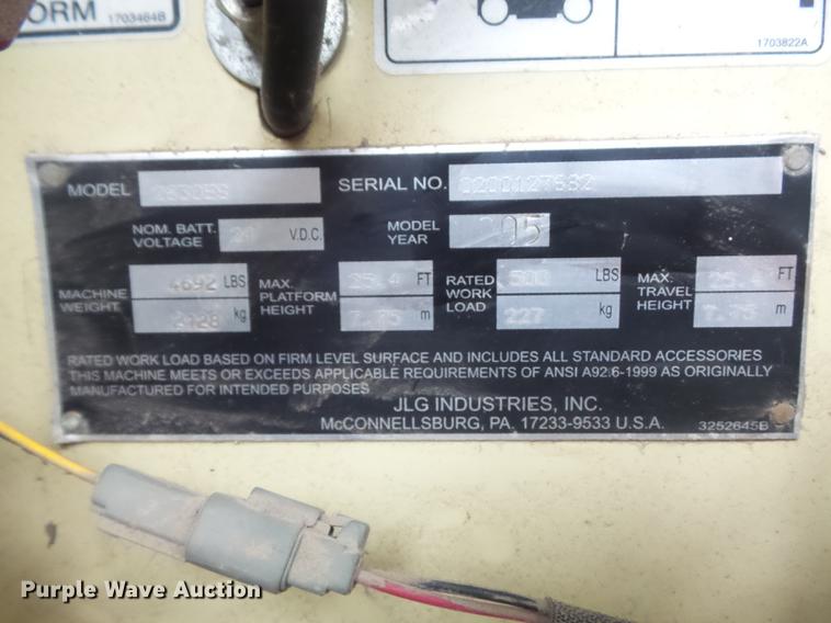 image for item DB6384 2005 JLG 2630ES scissor lift