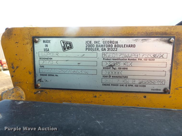 image for item DB8100 2012 JCB 175 skid steer