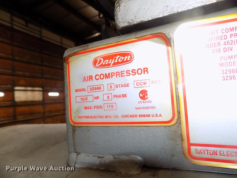 image for item DC4778 1988 Dayton 3Z968 air compressor