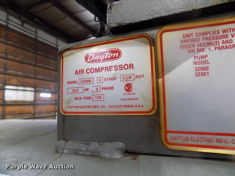 image for item DC4778 1988 Dayton 3Z968 air compressor