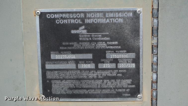 image for item DC5254 Gardner Denver 175 air compressor
