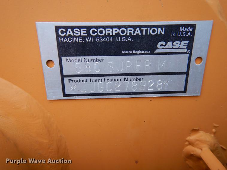 image for item DD0789 2002 Case 580 Super M backhoe