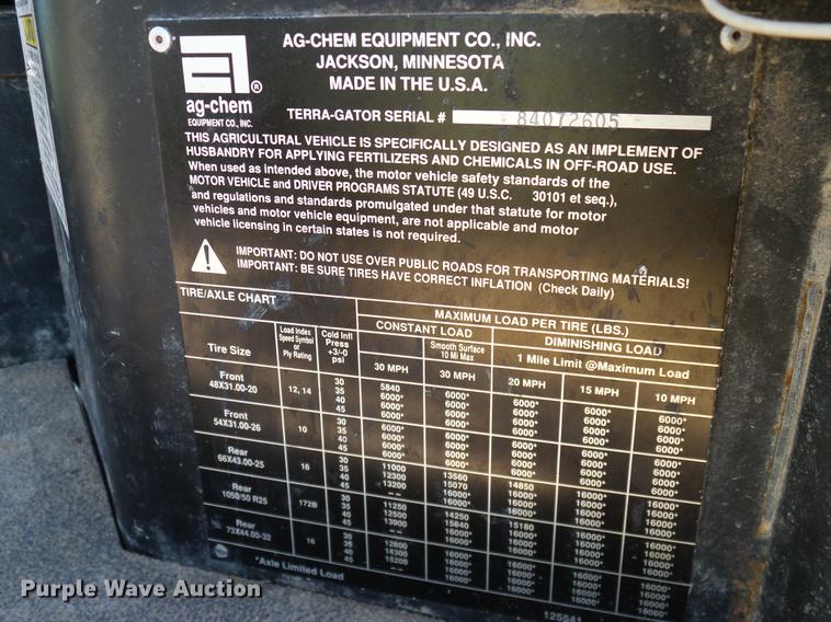 image for item DA6953 2005 Ag-Chem TerraGator 8104 self-propelled applicator