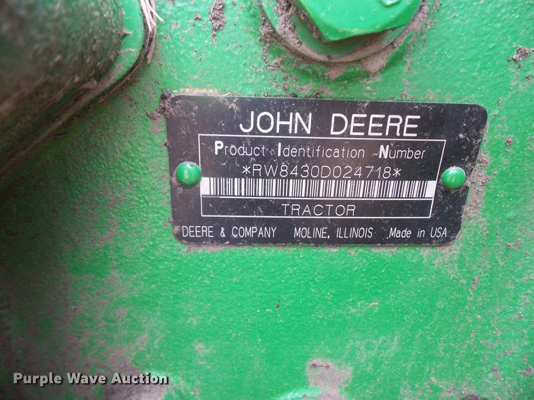 image for item DB8049 2008 John Deere 8430 MFWD tractor