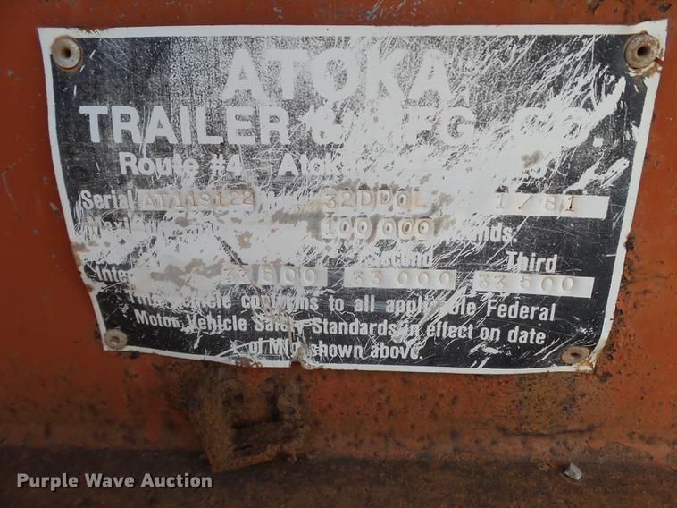 image for item BJ9944 1981 Atoka 32DD0L drop deck oilfield trailer